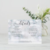 Carte D'accompagnement Snowflakes d'hiver Détails du Mariage Information (Debout devant)