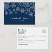 Carte D'accompagnement Snowflakes - hiver Mariage Instructions Enclos (Devant / Derrière)