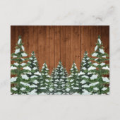 Carte D'accompagnement Snowy Wood & Forest Country Pine Détails du Mariag (Dos)