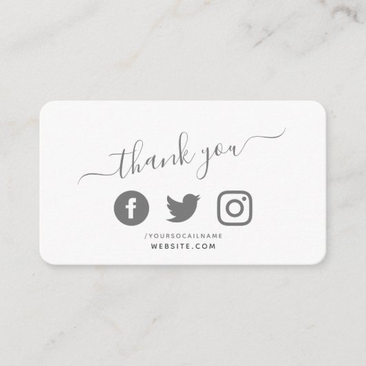 Carte D'accompagnement Social media QR code blanc merci escompte (Devant)