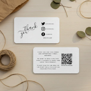 Carte D'accompagnement Social media QR code merci escompte
