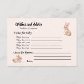 Carte D'accompagnement Soft Bunny Wishes & Advice Card Design (Devant)
