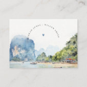 Carte D'accompagnement Soft Coastal Thaïlande Seascape Mariage Réception (Dos)