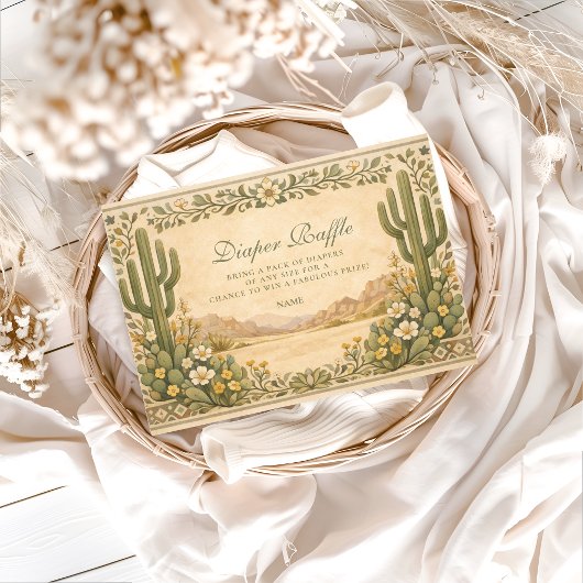 Carte D'accompagnement Soft Desert Wildflowers Diapper Raffle 