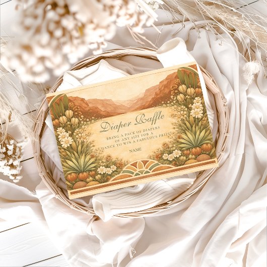 Carte D'accompagnement Soft Desert Wildflowers Diapper Raffle 