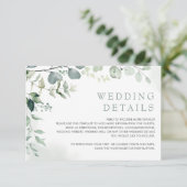 Carte D'accompagnement Soft Eucalyptus Green Garden Détails de mariage (Debout devant)