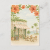 Carte D'accompagnement Soft Green Tropical Hawaii Destination Mariage (Dos)