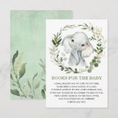 Carte D'accompagnement Soft Greenery Gold Elephant Livres pour Baby Libra (Devant / Derrière)
