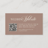 Carte D'accompagnement Soft Mocha Taupe | Code QR du site Web de mariage  (Devant)