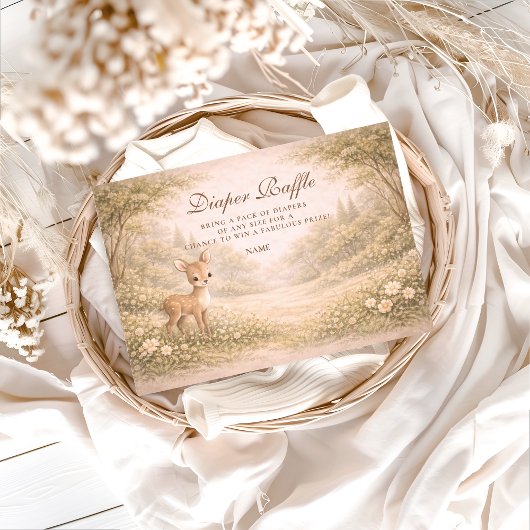 Carte D'accompagnement Soft Neutral Forest Critters Diapper Raffle 