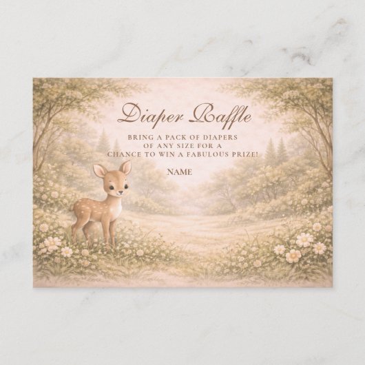 Carte D'accompagnement Soft Neutral Forest Critters Diapper Raffle  (Devant)