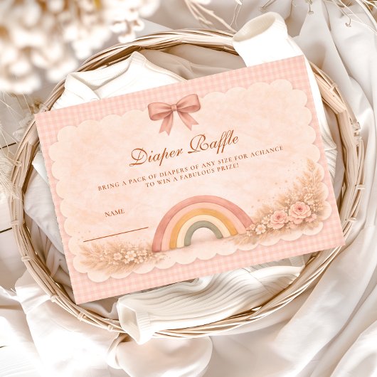 Carte D'accompagnement Soft Pastel Boho Rainbow Diapper Raffle