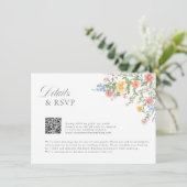 Carte D'accompagnement Soft Pastel Ornate Spring Garden Floral Wedding En (Debout devant)