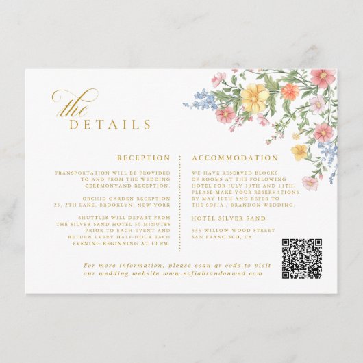 Carte D'accompagnement Soft Pastel Ornate Spring Garden gold Wedding (Devant)