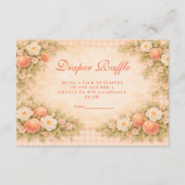 Carte D'accompagnement Soft Peach Floral Diapper Raffle (Devant)