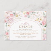 Carte D'accompagnement Soft Pink Blush Floral Roses Greenery Details (Devant)