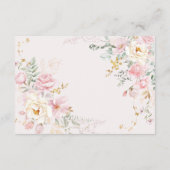 Carte D'accompagnement Soft Pink Blush Floral Roses Greenery Details (Dos)