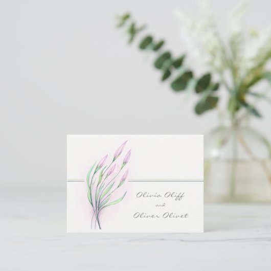 Carte D'accompagnement Soft Purple Lilies Mariage Site Web QR Code (Debout devant)