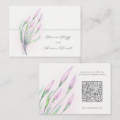 Carte D'accompagnement Soft Purple Lilies Mariage Site Web QR Code (Devant / Derrière)