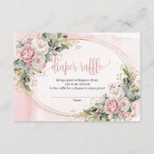 Carte D'accompagnement Soft Rose Gold Flowers Greenery Diaper Raffle (Devant)