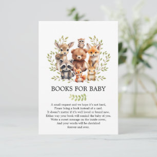 Carte D'accompagnement Soft Sage Green Woodland Animaux Livres pour bébé