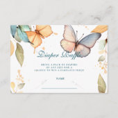 Carte D'accompagnement Soft Watercolor Butterfly Diapper Raffle (Devant)