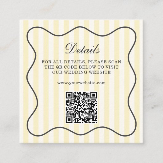 Carte D'accompagnement Soft Yellow Stripes QR Code (Devant)