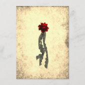 Carte D'accompagnement Soie rouge et crânes Gold Réception de mariage got (Dos)