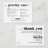 Carte D'accompagnement Soins de bijoux modernes rétro Merci chic (Devant / Derrière)