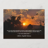 Carte D'accompagnement Soirée Coucher du soleil, Rustique Mariage Détail (Dos)