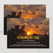Carte D'accompagnement Soirée Coucher du soleil, Rustique Mariage Détail (Devant / Derrière)