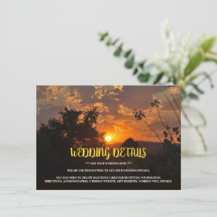Carte D'accompagnement Soirée Coucher du soleil, Rustique Mariage Détail