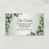 Carte D'accompagnement Soirée de mariage Verdure Floral Eucalyptus Feuill (Devant)