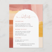 Carte D'accompagnement Soleil de Terracotta | Détails de l'invité Mariage (Devant)