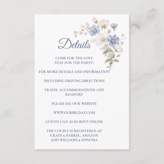 Carte D'accompagnement Something Blue Enclosure Card Details (Devant)