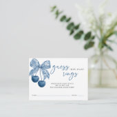 Carte D'accompagnement Something Blue How Many Rings Bridal Shower Game (Debout devant)