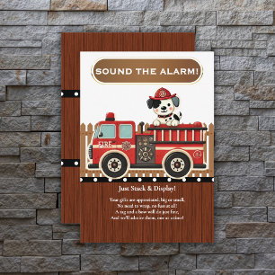 Carte D'accompagnement Sonne l'alarme ! Baby shower de camion moderne