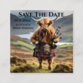 Carte D'accompagnement Sonneur de cornemuse de vache des Highlands écossa (Devant)