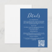 Carte D'accompagnement Sophisticated Azure Wedding Details Enclosure Card (Devant / Derrière)
