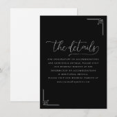 Carte D'accompagnement Sophisticated Black Geometric Calligraphy (Devant / Derrière)