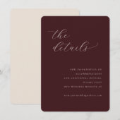 Carte D'accompagnement Sophisticated Maroon Calligraphy (Devant / Derrière)