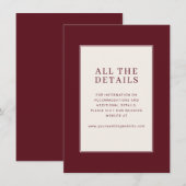 Carte D'accompagnement Sophisticated Maroon Minimalist Card (Devant / Derrière)