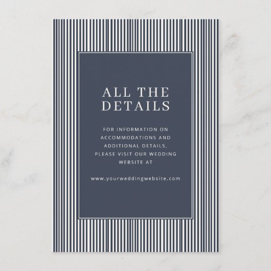 Carte D'accompagnement Sophisticated Navy Stripes (Devant)