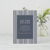 Carte D'accompagnement Sophisticated Navy Stripes (Debout devant)