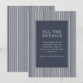 Carte D'accompagnement Sophisticated Navy Stripes (Devant / Derrière)