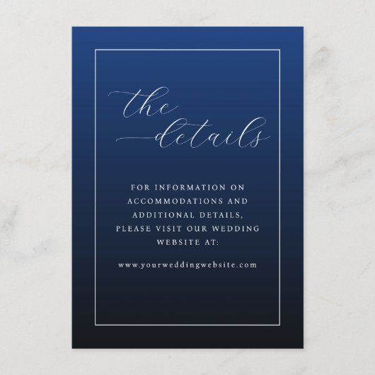 Carte D'accompagnement Sophisticated Navy Typographic (Devant)