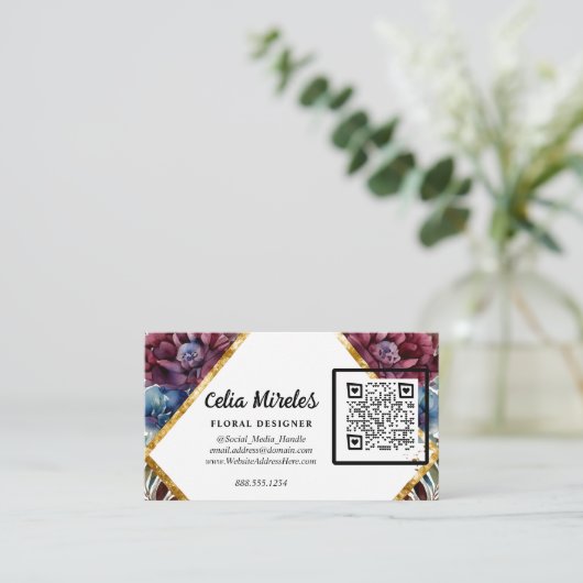 Carte D'accompagnement Sophistication stupéfiante Bijoux Peony code QR (Debout devant)
