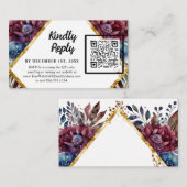 Carte D'accompagnement Sophistication stupéfiante Mariage de pivoine à bi (Devant / Derrière)