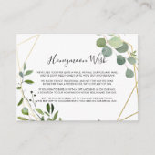 Carte D'accompagnement Souhait de lune de miel eucalyptus vert géométriqu (Devant)