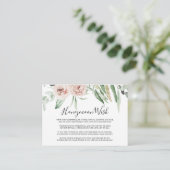 Carte D'accompagnement Souhait de lune de miel floral rose vert blush (Debout devant)